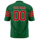 Custom Kelly Green Red Solid Colour Football Jersey