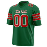 Custom Kelly Green Red Solid Colour Football Jersey