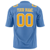 Custom Light Blue Gold Solid Colour Football Jersey