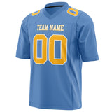 Custom Light Blue Gold Solid Colour Football Jersey