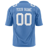 Custom Light Blue White Solid Colour Football Jersey