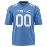 Custom Light Blue White Solid Colour Football Jersey