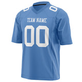 Custom Light Blue White Solid Colour Football Jersey