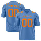 Custom Light Blue Orange Solid Colour Football Jersey FT01240725LI234