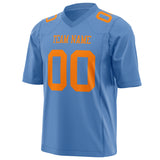 Custom Light Blue Orange Solid Colour Football Jersey