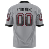 Custom Light Gray Black Solid Colour Football Jersey