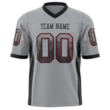 Custom Light Gray Black Solid Colour Football Jersey