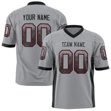 Custom Light Gray Black Solid Colour Football Jersey