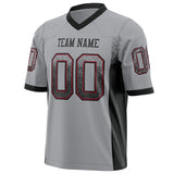 Custom Light Gray Black Solid Colour Football Jersey