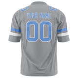 Custom Light Gray Light Blue Solid Colour Football Jersey