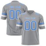 Custom Light Gray Light Blue Solid Colour Football Jersey