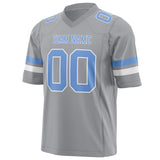 Custom Light Gray Light Blue Solid Colour Football Jersey