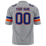 Custom Light Gray Royal Solid Colour Football Jersey