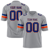 Custom Light Gray Royal Solid Colour Football Jersey