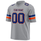 Custom Light Gray Royal Solid Colour Football Jersey