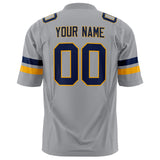 Custom Light Gray Navy Solid Colour Football Jersey