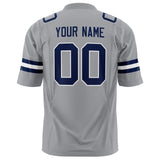 Custom Light Gray Navy Solid Colour Football Jersey