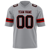 Custom Light Gray Black Solid Colour Football Jersey