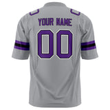 Custom Light Gray Purple Solid Colour Football Jersey