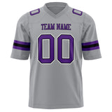 Custom Light Gray Purple Solid Colour Football Jersey