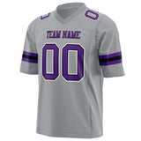 Custom Light Gray Purple Solid Colour Football Jersey