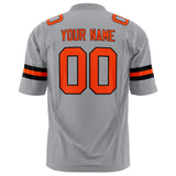 Custom Light Gray Orange Solid Colour Football Jersey