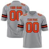 Custom Light Gray Orange Solid Colour Football Jersey