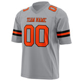 Custom Light Gray Orange Solid Colour Football Jersey