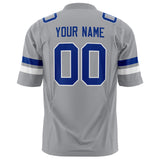 Custom Light Gray Royal Solid Colour Football Jersey