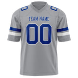 Custom Light Gray Royal Solid Colour Football Jersey