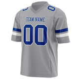 Custom Light Gray Royal Solid Colour Football Jersey