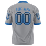 Custom Light Gray Blue Solid Colour Football Jersey