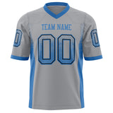 Custom Light Gray Blue Solid Colour Football Jersey