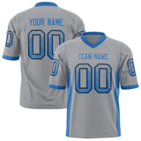 Custom Light Gray Blue Solid Colour Football Jersey