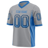 Custom Light Gray Blue Solid Colour Football Jersey