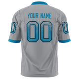 Custom Light Gray Blue Solid Colour Football Jersey