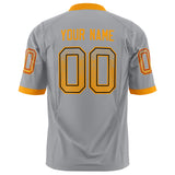 Custom Light Gray Yellow Solid Colour Football Jersey