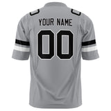 Custom Light Gray Black Solid Colour Football Jersey