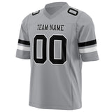 Custom Light Gray Black Solid Colour Football Jersey