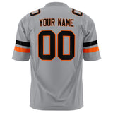 Custom Light Gray Black Solid Colour Football Jersey