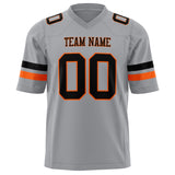 Custom Light Gray Black Solid Colour Football Jersey