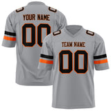 Custom Light Gray Black Solid Colour Football Jersey