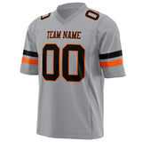 Custom Light Gray Black Solid Colour Football Jersey