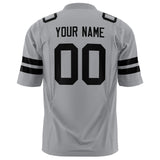 Custom Light Gray Black Solid Colour Football Jersey