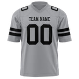 Custom Light Gray Black Solid Colour Football Jersey