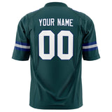 Custom Midnight Green White Solid Colour Football Jersey