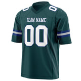 Custom Midnight Green White Solid Colour Football Jersey