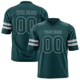 Custom Midnight Green Gray Solid Colour Football Jersey