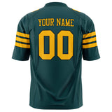 Custom Midnight Green Gold Solid Colour Football Jersey