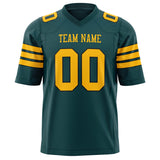 Custom Midnight Green Gold Solid Colour Football Jersey